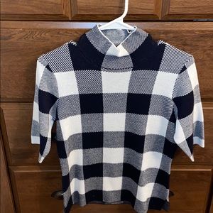 Buffalo Plaid Mock Neck Sweater Shirt